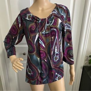 Lindor | Purple & Blue 3/4 sleeves top